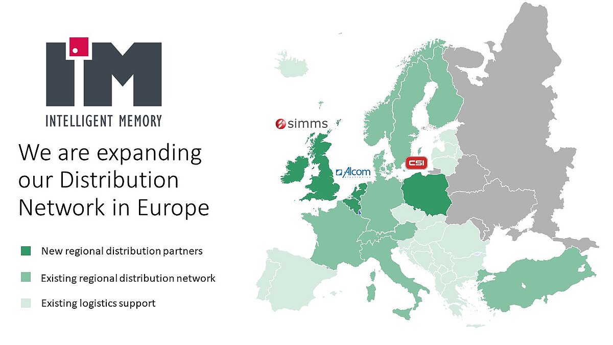 Intelligent Memory Signs On Three New Distributors in Europe