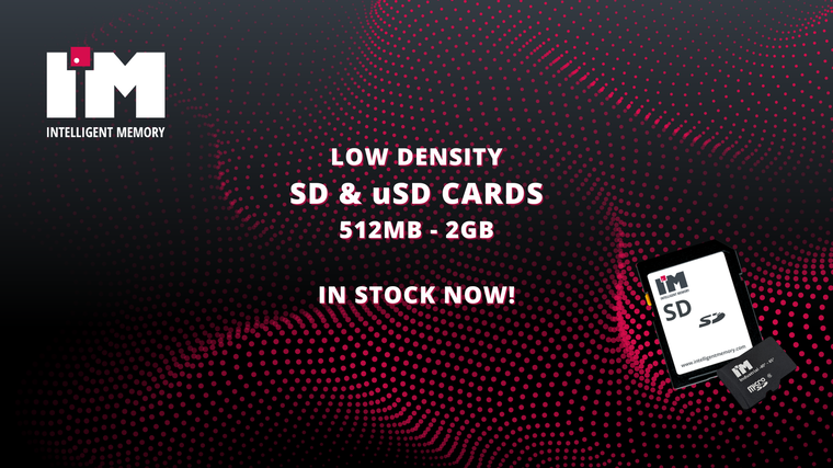 Intelligent Memory announces the immediate global availability of industrial-grade SD and microSD cards in 512MB, 1GB, and 2GB capacities